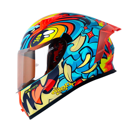 CASCO SHAFT SH-526SP EVO OJIBROU MATE AZUL AZUL IRIDIUM