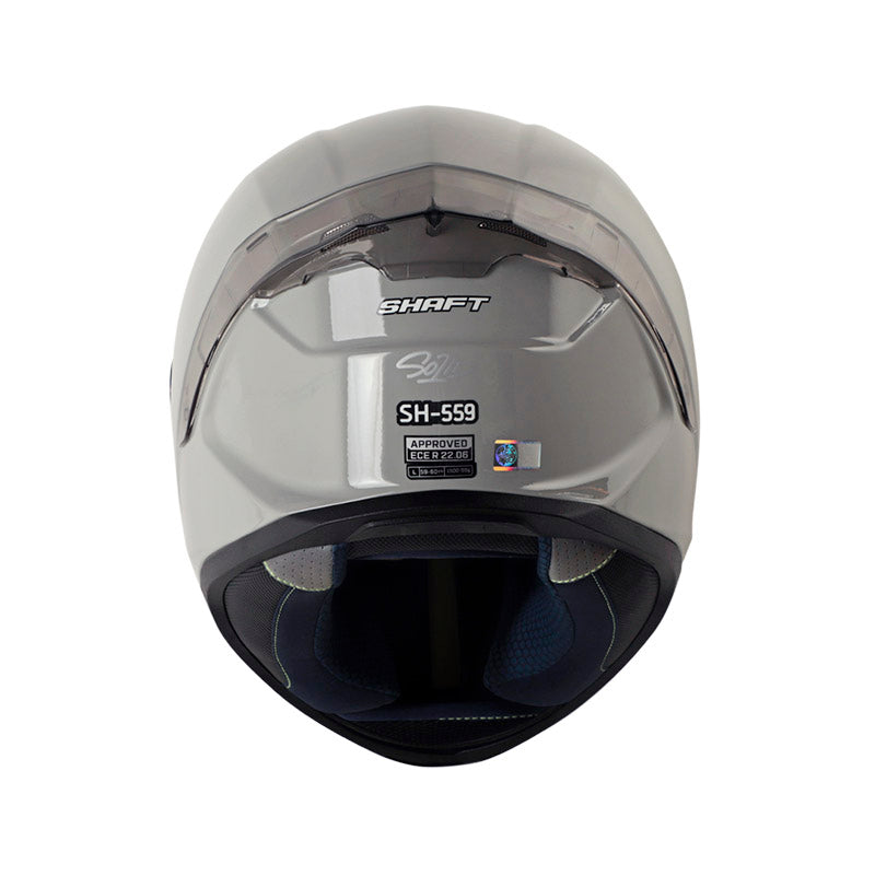 CASCO SHAFT SH-559 SOLID GRIS PLATA VISOR IRIDIUM ROJO