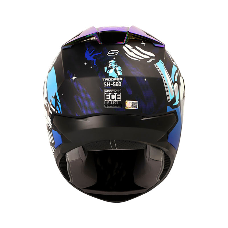 CASCO SHAFT SH-560 TROOPER NEGRO AZUL VISOR IRIDIUM