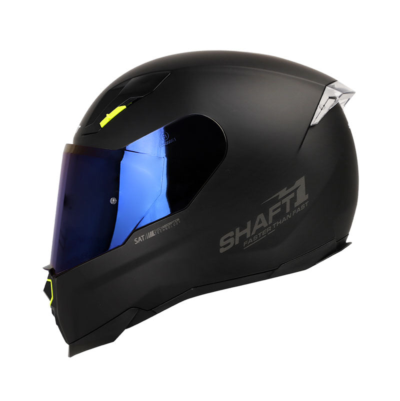 CASCO SHAFT SH-562 SOLID MATE NEGRO NEGRO VISOR IRIDIUM AZUL