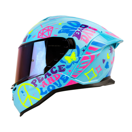 CASCO SHAFT SH-598GTR LOVELY AZUL FUCSIA VISOR IRIDIUM AZUL