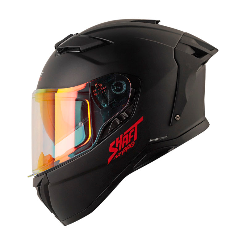 CASCO SHAFT SH-606SP PRO SOLID MATE NEGRO ROJO VISOR REVO