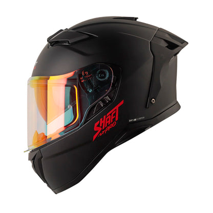 CASCO SHAFT SH-606SP PRO SOLID MATE NEGRO ROJO VISOR REVO