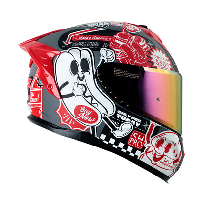 CASCO SHAFT SH-610DV PRO FAST FOOD MATE GRIS OSCURO ROJO