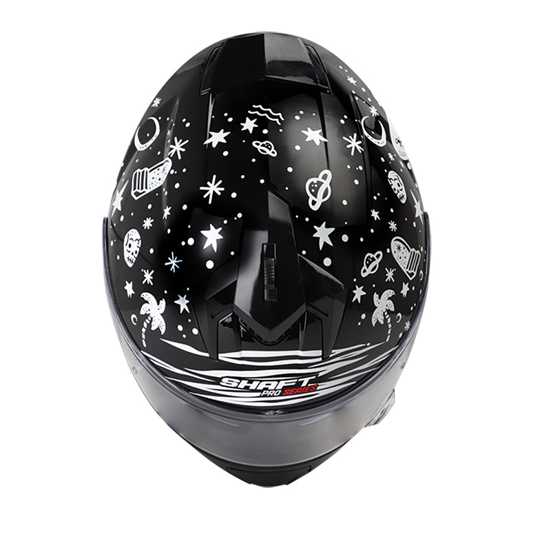 CASCO SHAFT SH-610DV PRO TIGRE NEGRO BLANCO VISOR PLATA