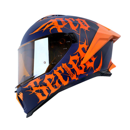 CASCO SHAFT SH-611RS PRO DARK LAB MATE AZUL OSCURO NARANJA