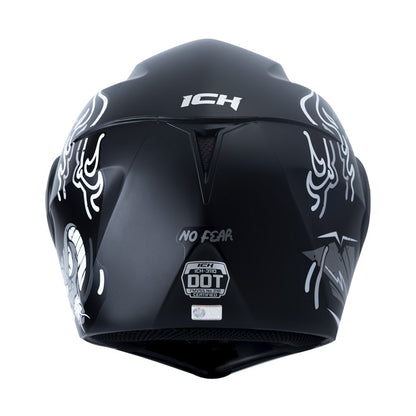 CASCO ICH ICH-3110DV NO FEAR MATE NEGRO GRIS VISOR PLATA