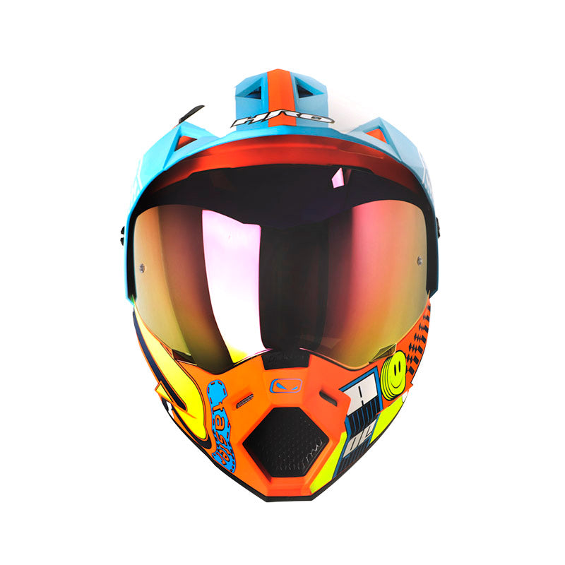 CASCO HRO HRO-MX330DV BYE BYE MATE NARANJA NEON AZUL IRIDIUM