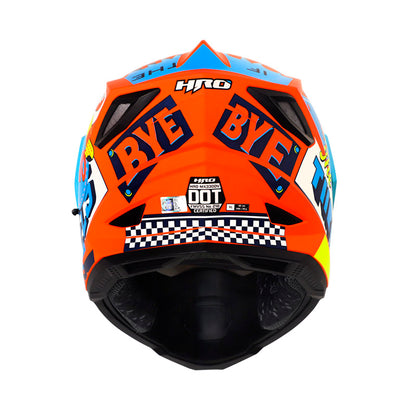 CASCO HRO HRO-MX330DV BYE BYE MATE NARANJA NEON AZUL IRIDIUM