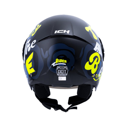 CASCO ICH ICH-102 RIDER MATE NEGRO AMARILLO NEON VISOR HUMO