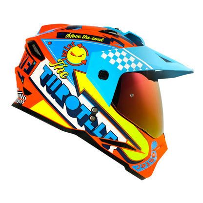 CASCO HRO HRO-MX330DV BYE BYE MATE NARANJA NEON AZUL IRIDIUM