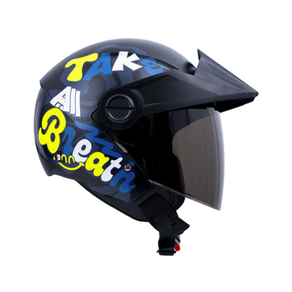 CASCO ICH ICH-102 RIDER MATE NEGRO AMARILLO NEON VISOR HUMO