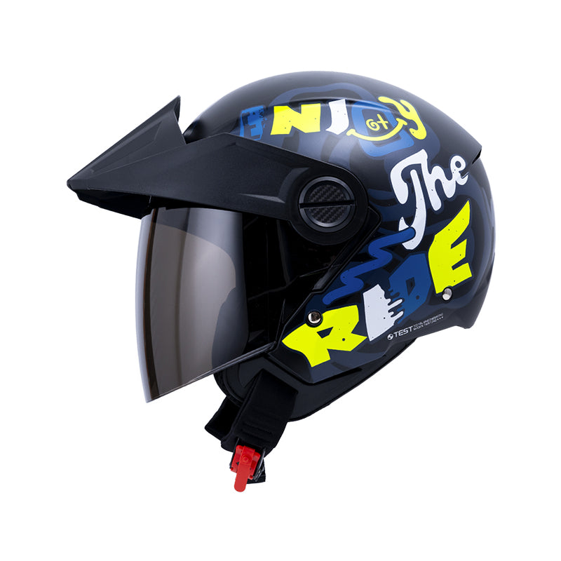 CASCO ICH ICH-102 RIDER MATE NEGRO AMARILLO NEON VISOR HUMO