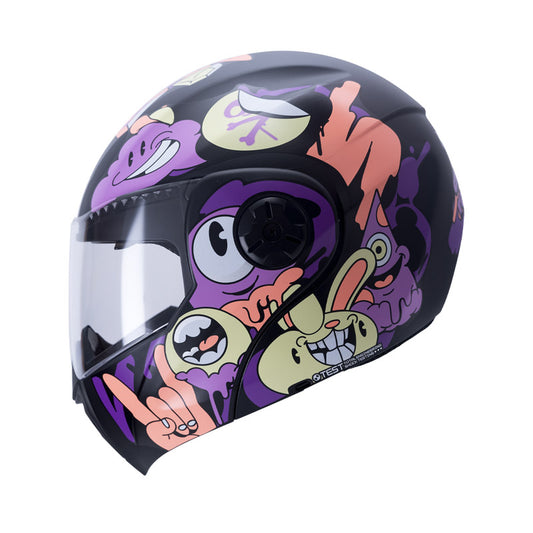 CASCO ICH ICH-3110S CRAZY RAIN MATE NEGRO MORADO