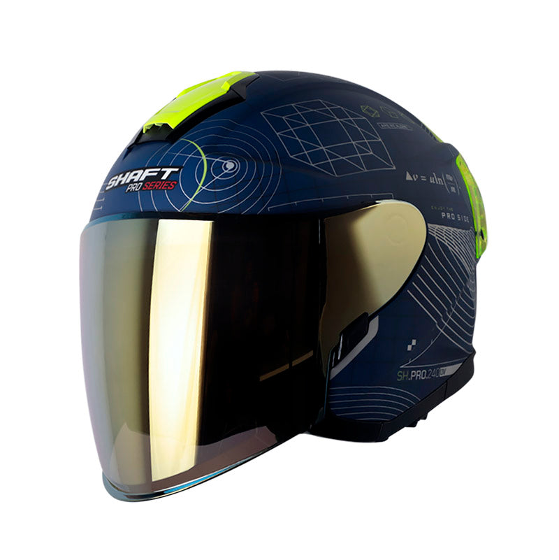 CASCO SHAFT SH-240DV PRO ARE WE ALONE AZUL AMARILLO HUMO