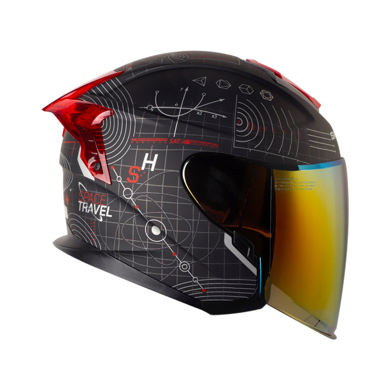 CASCO SHAFT SH-240DV PRO ARE WE ALONE MATE NEGRO ROJO