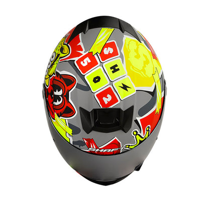 CASCO SHAFT SH-502 PRINT MATE NARDO AMARILLO VISOR PLATA