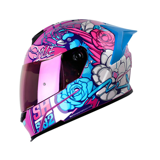 CASCO SHAFT SH-502 FLOWER MORADO AZUL CANDY IRIDIUM