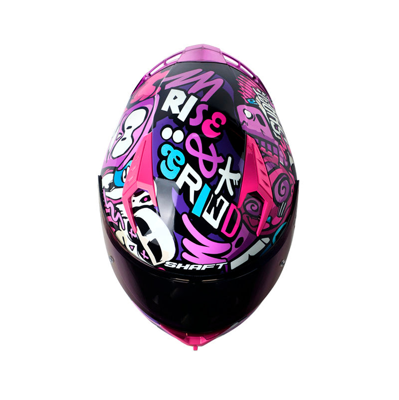 CASCO SHAFT SH-526SP RISE UP FUCSIA MORADO VISOR IRIDIUM