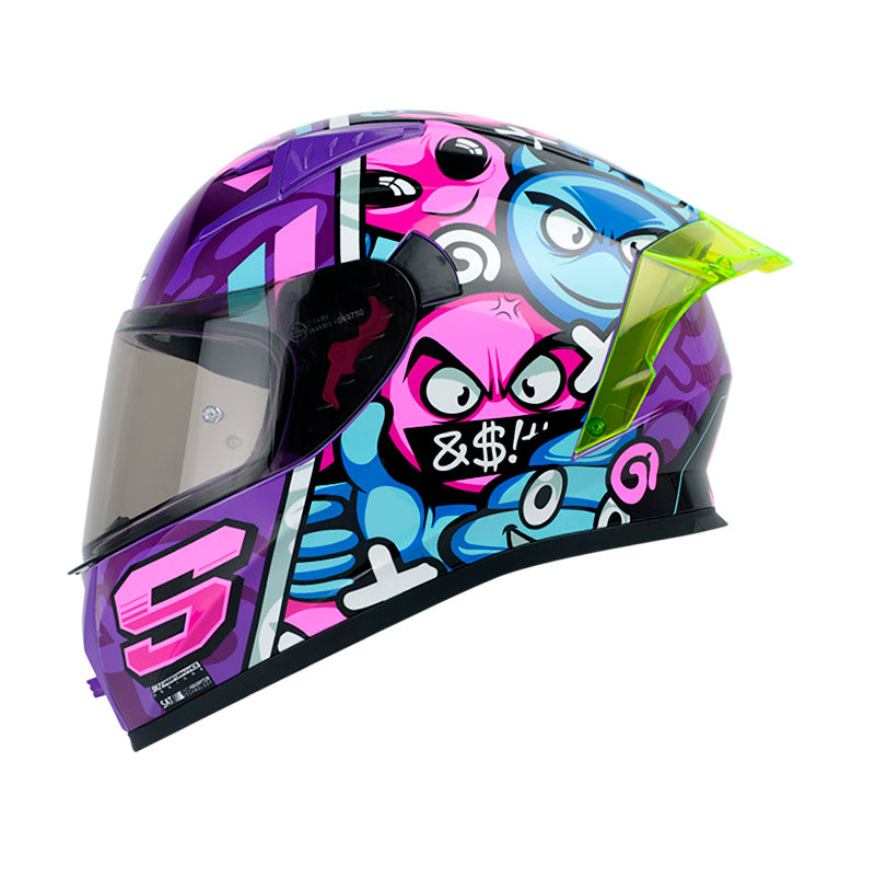 CASCO SHAFT SH-526SP MOJIS MORADO FUCSIA VISOR HUMO