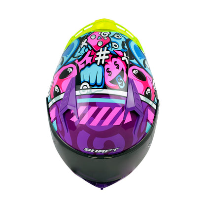 CASCO SHAFT SH-526SP MOJIS MORADO FUCSIA VISOR HUMO