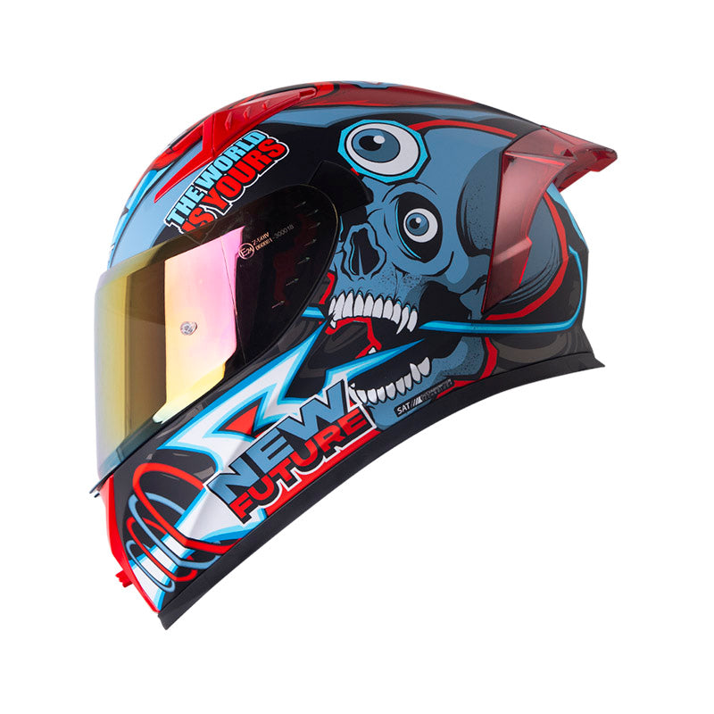 CASCO SHAFT SH-526SP EVO LUCKY MATE NEGRO ROJO VISOR IRIDIUM