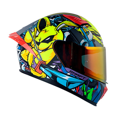 CASCO SHAFT SH-590SR NINJA BUNNY GRIS AMARILLO NEON IRIDIUM