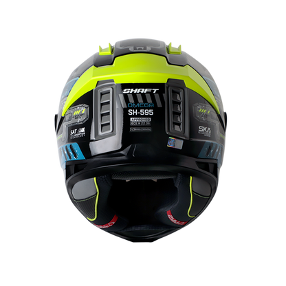 CASCO SHAFT SH-595 OMEGA GRIS AZUL VISOR IRIDIUM AZUL