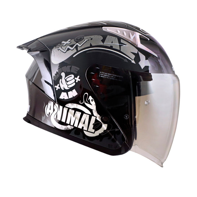 CASCO SHAFT SH-226GT ANYMANIAC GRIS OSCURO BLANCO IRIDIUM