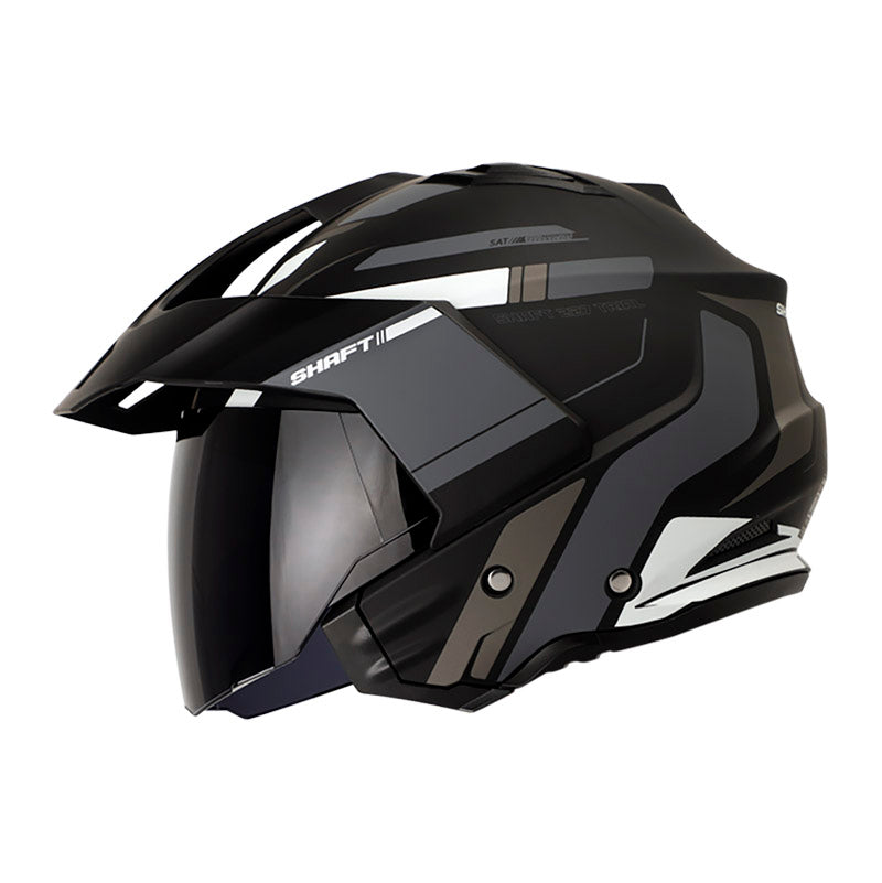 CASCO SHAFT SH-227 TRIAL VIC.DUAL MATE NEGRO GRIS VISOR HUMO
