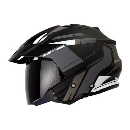 CASCO SHAFT SH-227 TRIAL VIC.DUAL MATE NEGRO GRIS VISOR HUMO