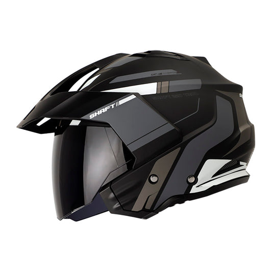 CASCO SHAFT SH-227 TRIAL VIC.DUAL MATE NEGRO GRIS VISOR HUMO