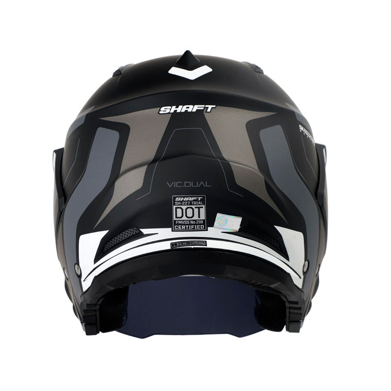 CASCO SHAFT SH-227 TRIAL VIC.DUAL MATE NEGRO GRIS VISOR HUMO