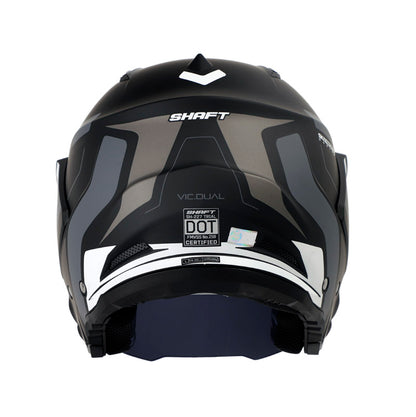 CASCO SHAFT SH-227 TRIAL VIC.DUAL MATE NEGRO GRIS VISOR HUMO