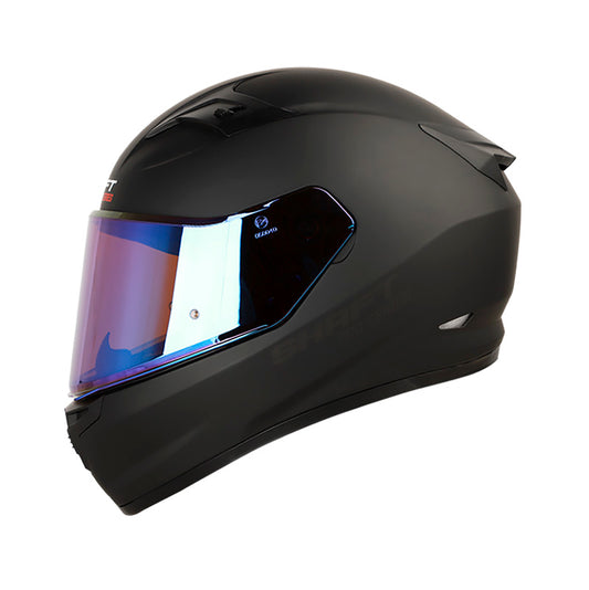 CASCO SHAFT SH-545PRO SOLID MATE NEGRO VISOR IRIDIUM AZUL