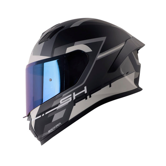 CASCO SHAFT SH-559 CORPS MATE GRIS GRIS VISOR IRIDIUM AZUL