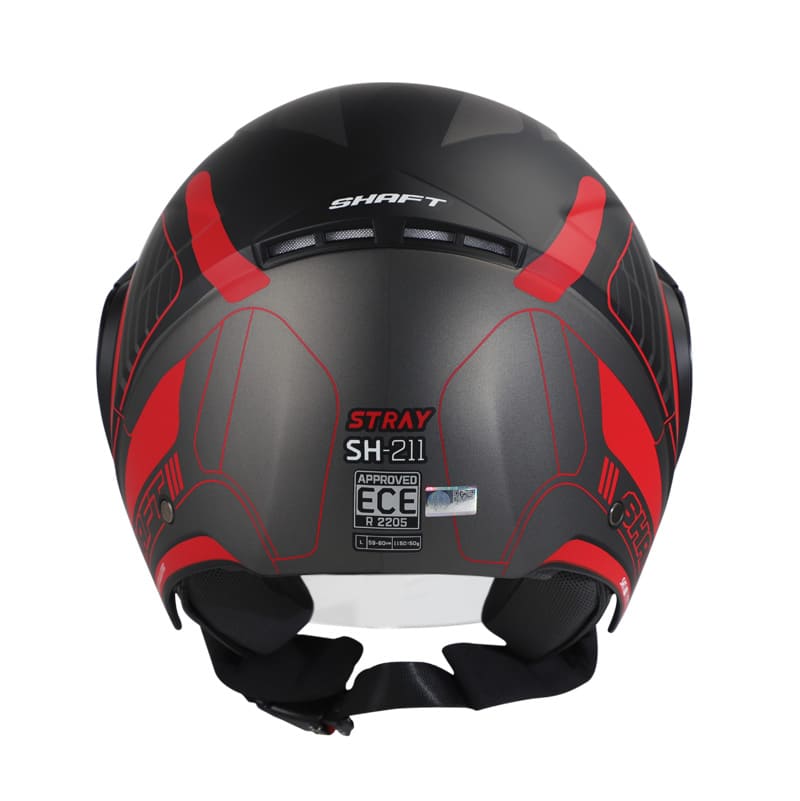 CASCO SHAFT SH-211 STRAY MATE NEGRO ROJO