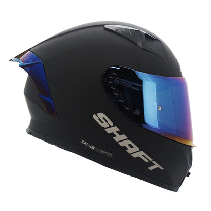 CASCO SHAFT SH-526SP SOLID MATE NEGRO AZUL VISOR IRIDIUM