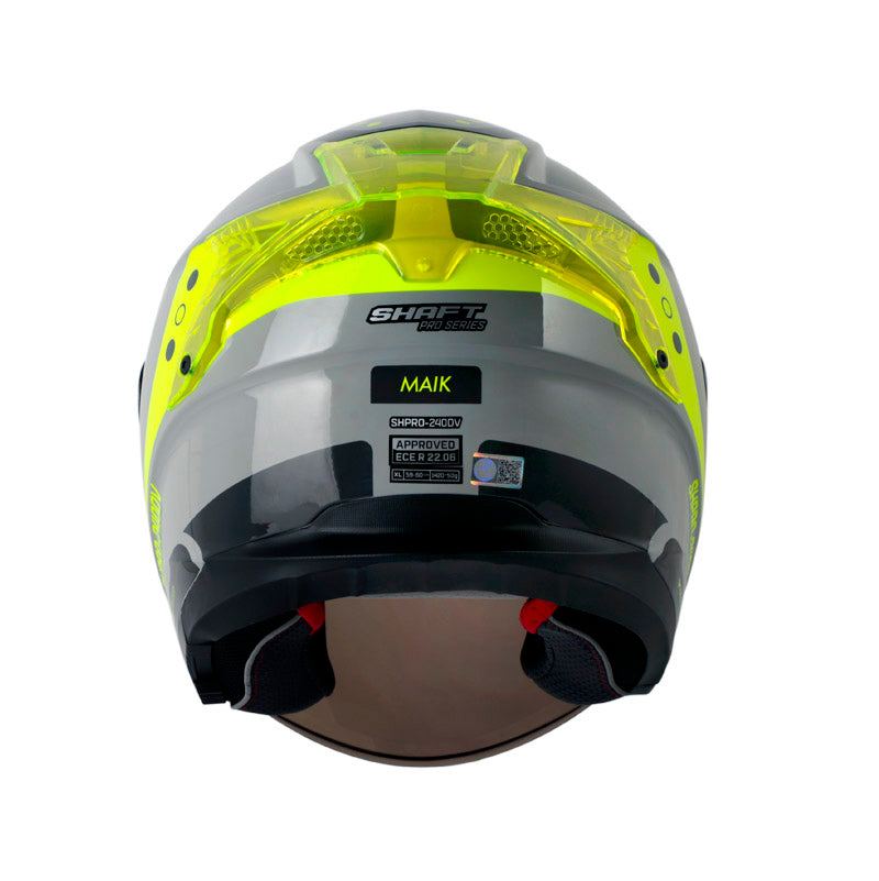 CASCO SHAFT SH-240DV PRO MAIK BRILLANTE GRIS AMARILLO NEON
