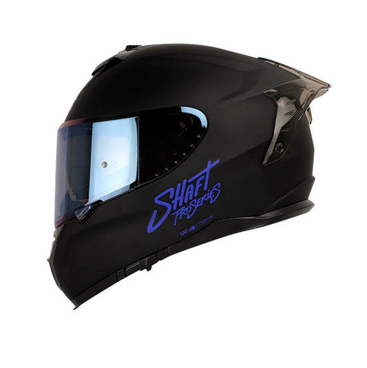 CASCO SHAFT SH-610DV PRO SOLID MATE NEGRO AZUL VISOR AZUL