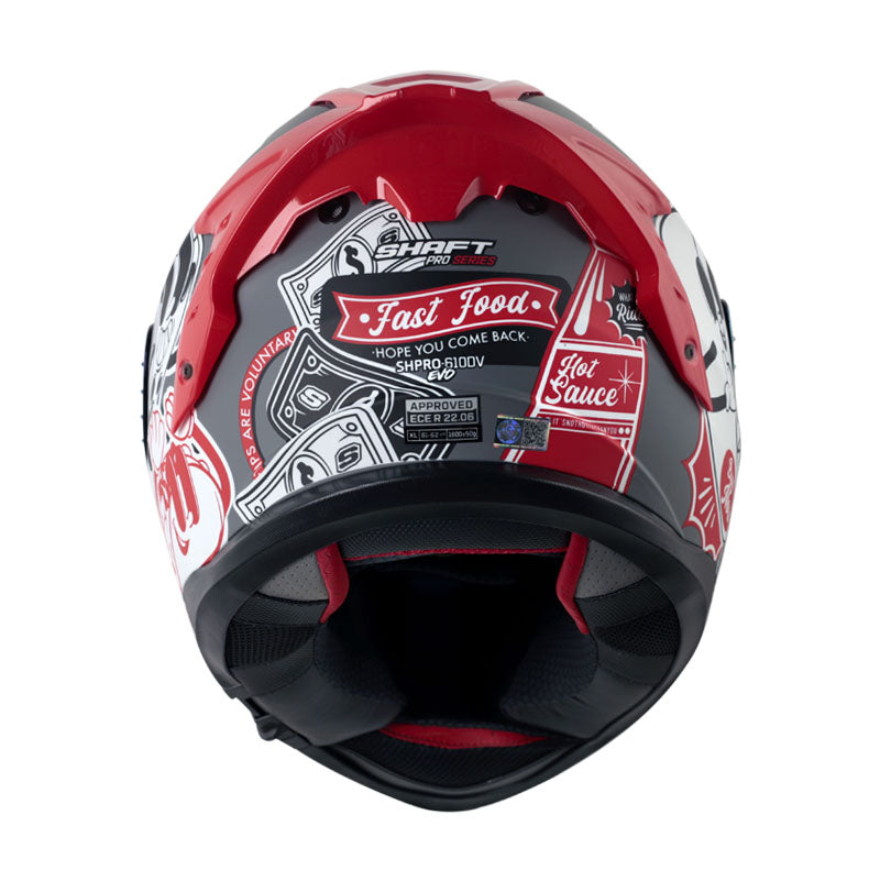 CASCO SHAFT SH-610DV PRO FAST FOOD MATE GRIS OSCURO ROJO