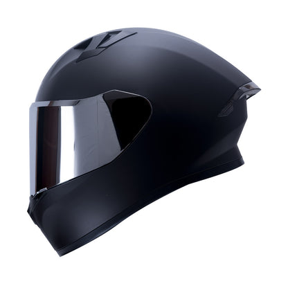 CASCO ICH ICH-503SP SOLID MATE NEGRO VISOR PLATA