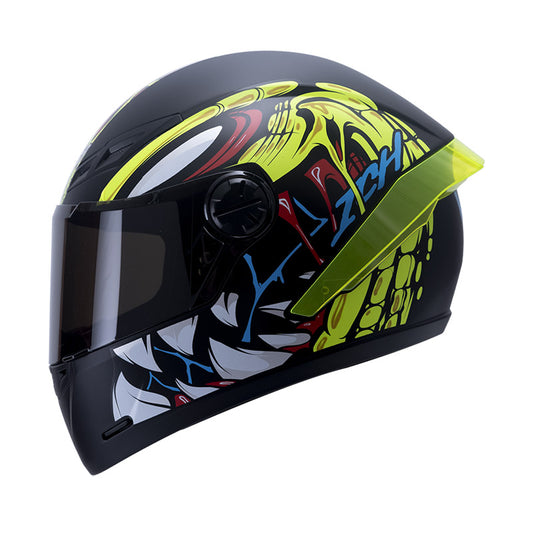 CASCO ICH ICH-501SP SIMB MATE NEGRO AMARILLO NEON VISOR HUMO