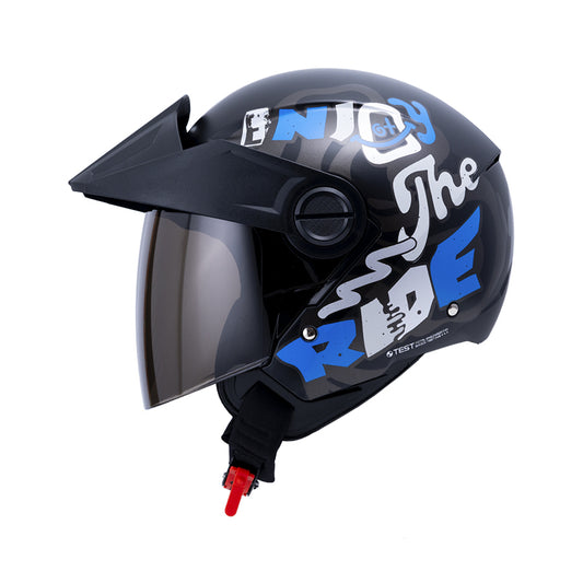 CASCO ICH ICH-102 RIDER MATE NEGRO AZUL VISOR HUMO