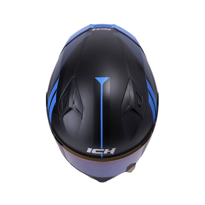 CASCO ICH-503 NEZA MATE NEGRO AZUL VISOR AZUL