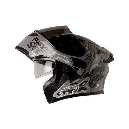 CASCO HRO HRO-3400DV EVO DESTROY GRIS BLANCO VISOR PLATA