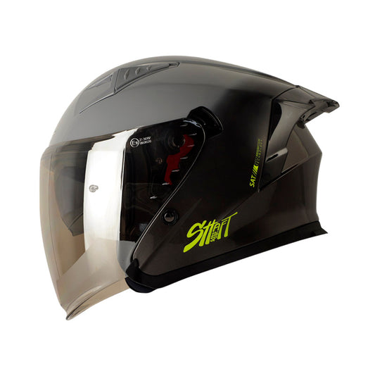 CASCO SHAFT SH-226SP SOLID SUNSET GRIS AMARILLO VISOR PLATA
