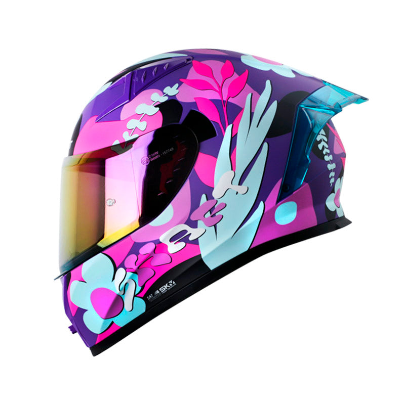 CASCO SHAFT SH-526SP NATURA MORADO AZUL VISOR IRIDIUM MORADO