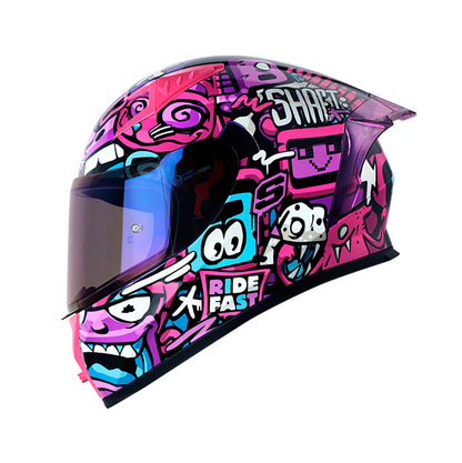 CASCO SHAFT SH-526SP RISE UP FUCSIA MORADO VISOR IRIDIUM