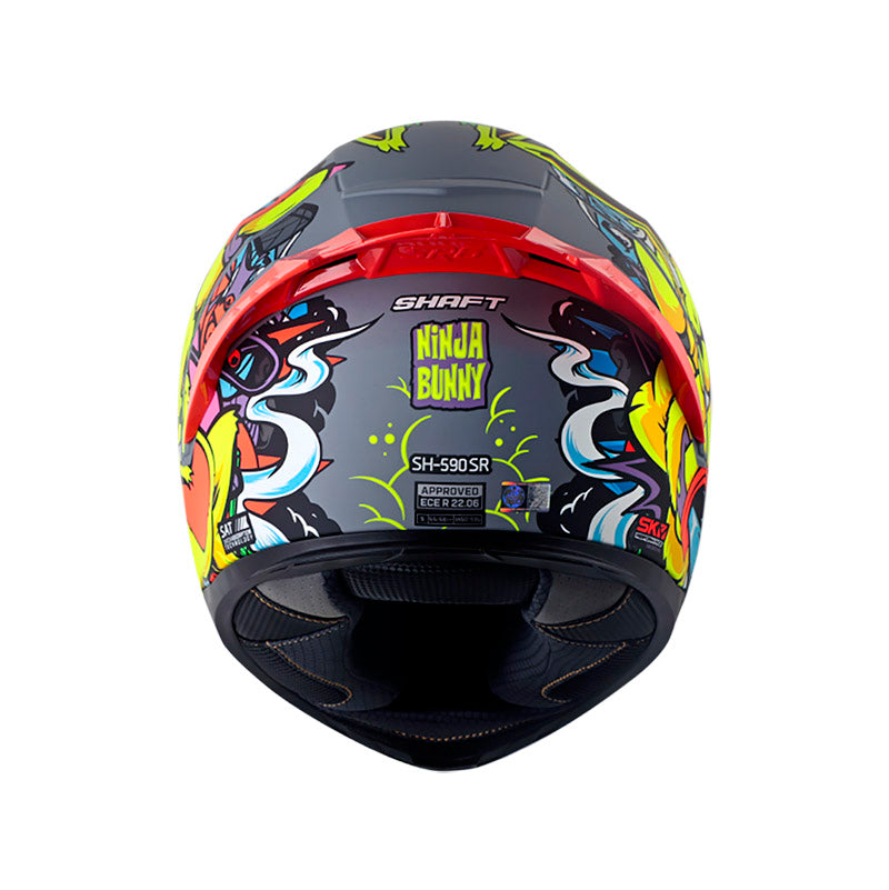 CASCO SHAFT SH-590SR NINJA BUNNY GRIS AMARILLO NEON IRIDIUM